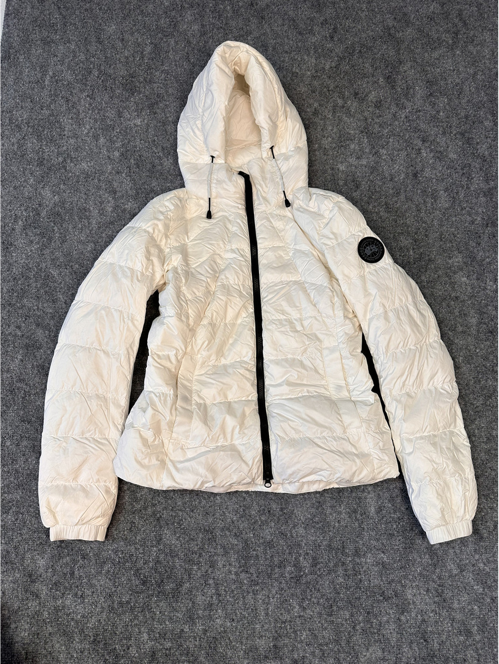 Canada Goose white hooded puffer jacket